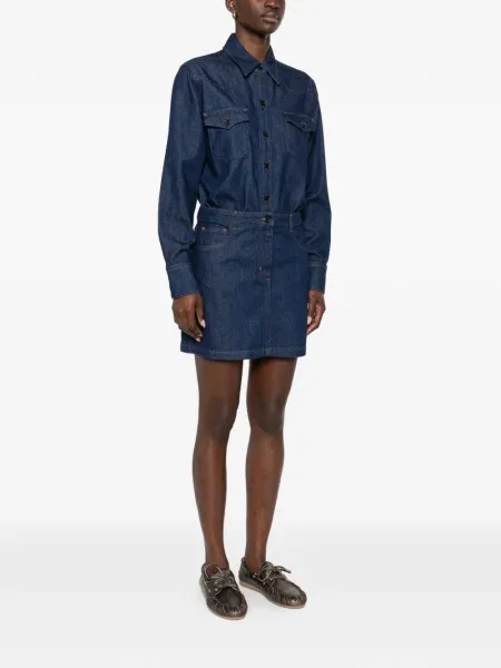 Rochie din denim A.p.c. de costum albastru