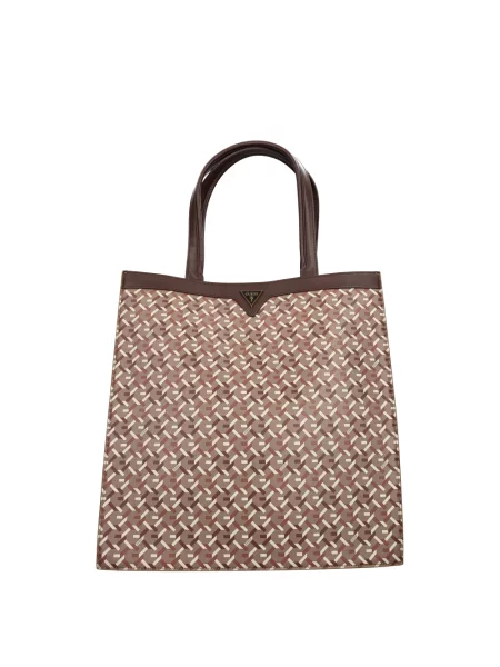 Shopperka Guess skórzana brązowa