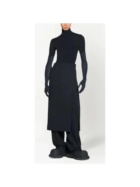 Lniana spódnica Balenciaga czarna