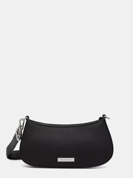 Karl Lagerfeld torebka bagietka z imitacji skóry IKON czarna