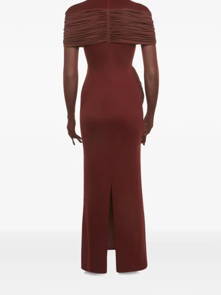Rochie maxi Chats By C.dam drapată roșu