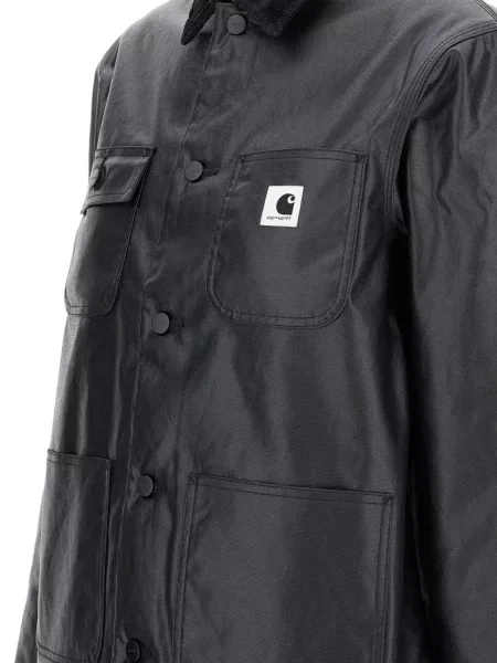 Manšestrová s límcem bunda Carhartt Wip černá
