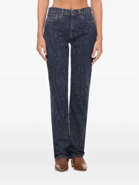 Blugi Etro cu imagine cu model paisley albastru