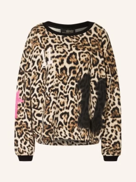 Yippie Hippie Mikina Oversized světle hnědá / hnědá černá