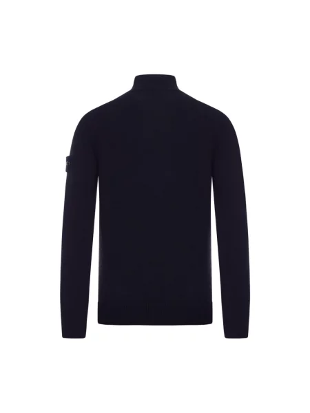 Sweter Stone Island wełniany z kamieniami niebieski