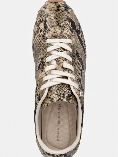 Tommy Hilfiger BELLA SNEAKER SNAKE маратонки дамски от кожа бежово