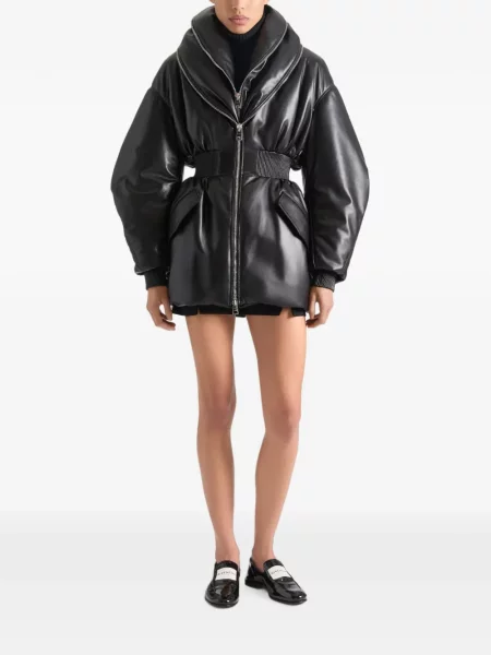 Geanta de piele Givenchy cu guler-șal negru