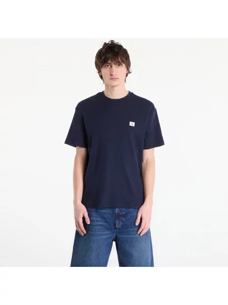 Tričko Calvin Klein Jeans Ss Waffle Badge Crew Tee Blue M modré