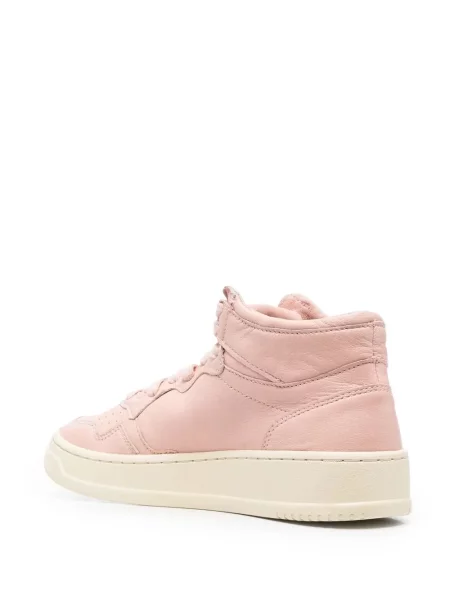 Sneakersy Autry sznurowane koronkowe różowe