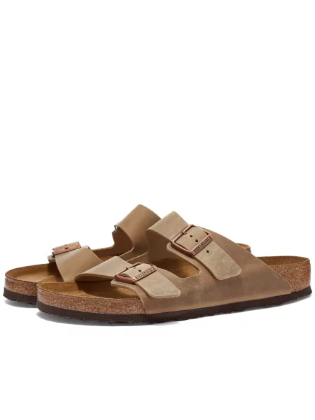 Sandały Birkenstock skórzane brązowe