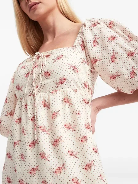 Rochie midi Notes Du Nord cu model floral cu imagine până la genunchi
