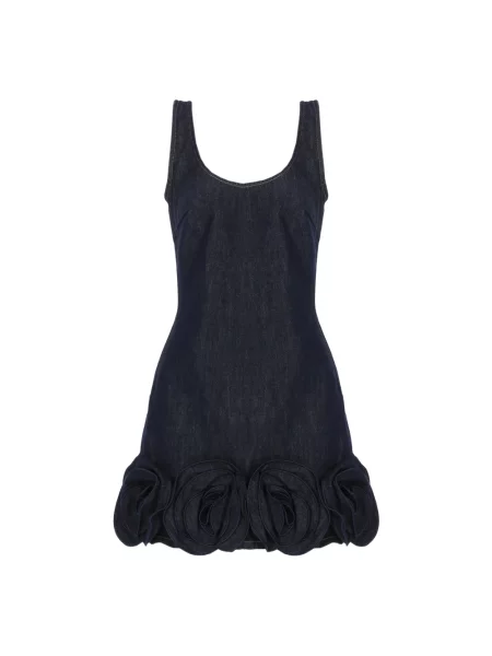 Sukienka mini Self-portrait w kwiatki garniturowa niebieska