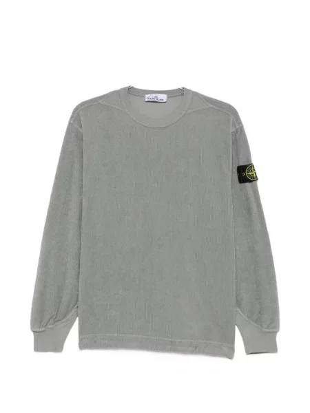 Hanorac Stone Island de catifea cord cu strasuri gri