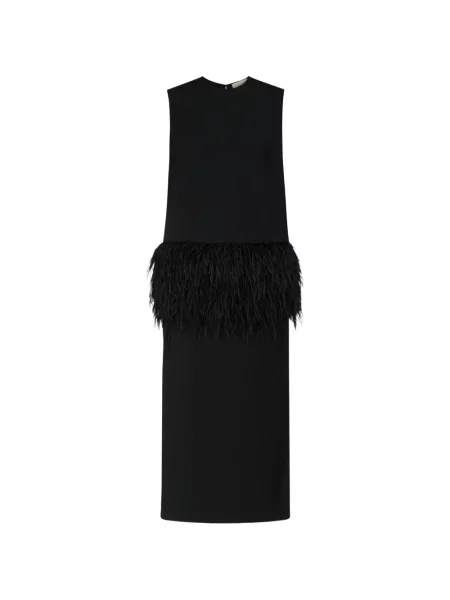 Rochie midi Loulou De Saison cu pene negru