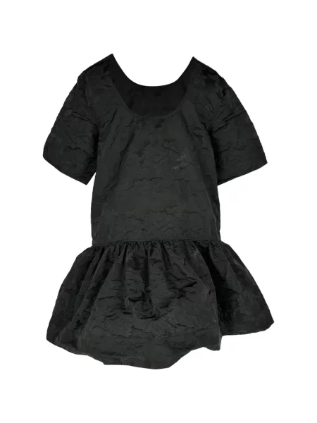 Rochie mini Ganni din jacard cu spatele deschis negru