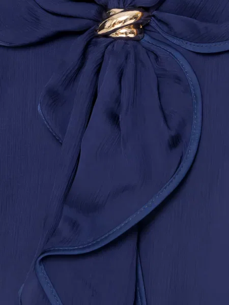 Rochie midi Nissa de mătase albastru