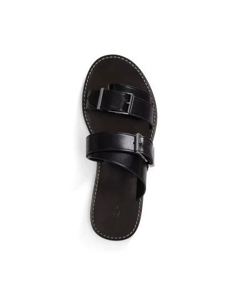 Klapki Polo Ralph Lauren skórzane czarne
