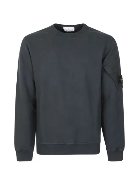 Hanorac din fleece Stone Island din fleece cu strasuri verde