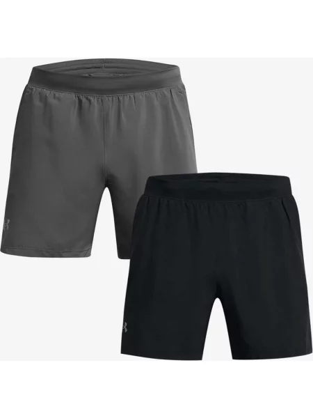Spodenki krótkie Under Armour Launch 5" szaro 2 sztuki S czarne