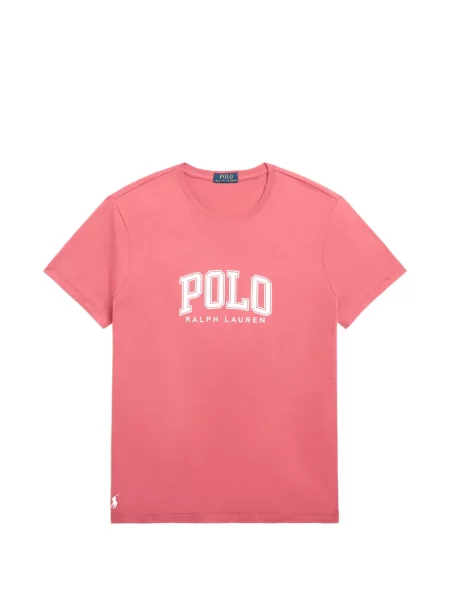 Tricou polo Polo Ralph Lauren cu glugă cu blană cu broderie roșu