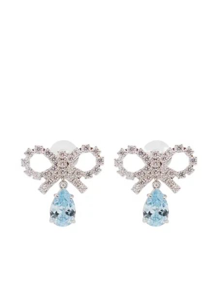 Обеци Self-portrait с панделка сребристо