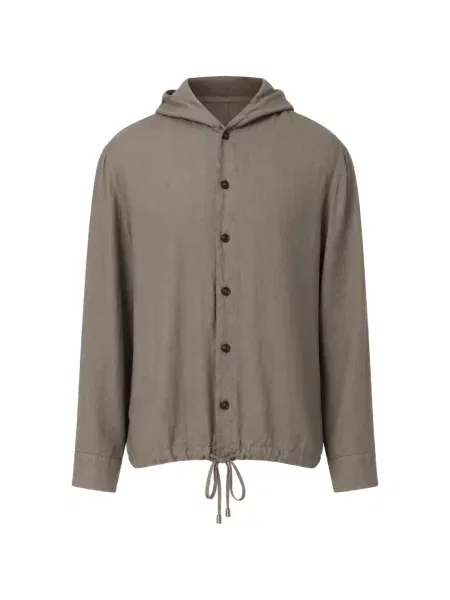 Hanorac cu glugă Emporio Armani cu cordon maro