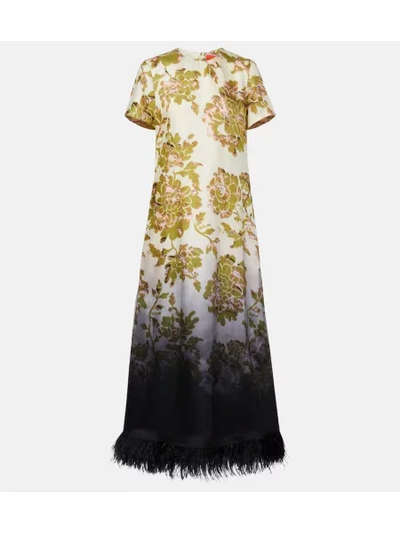 Rochie maxi La Doublej de mătase cu model floral