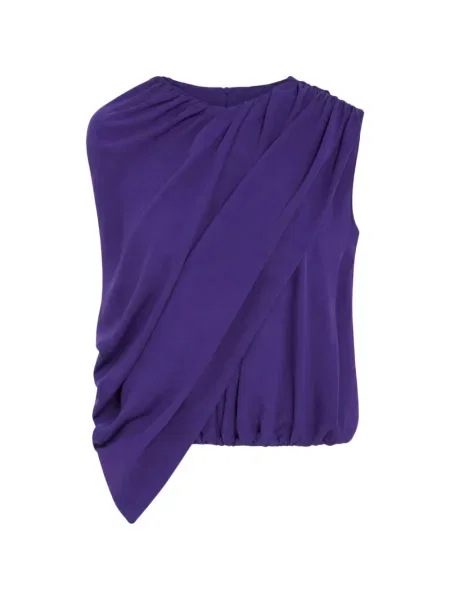 Top Balenciaga asimetric drapat violet