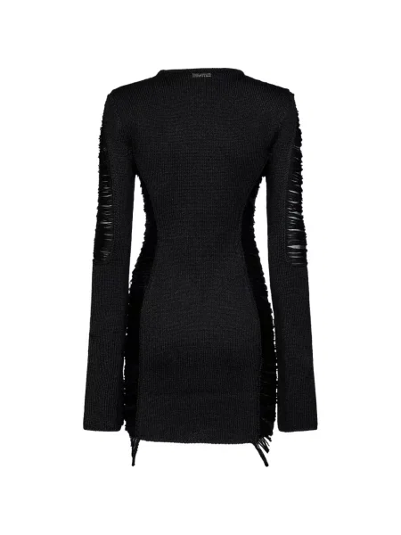 Rochie mini The Attico cu franjuri negru