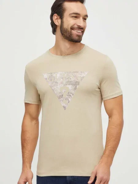 Тениска Guess с принт зелено