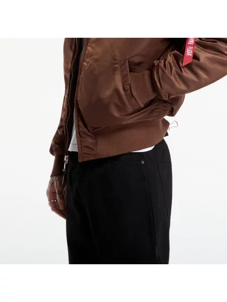 Geacă bomber Alpha Industries cu glugă maro