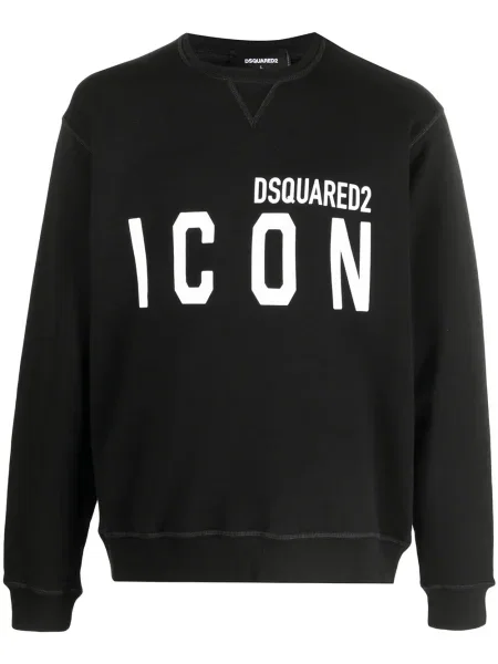 Hanorac crewneck Dsquared2 cu decolteu rotund negru