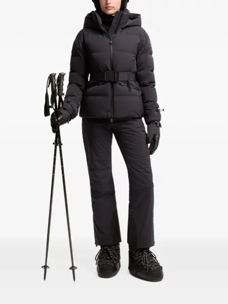 Μπουφάν σκι Moncler με κουκούλα μαύρο