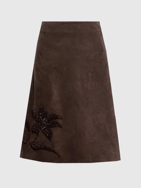 Замшева спідниця Dafne з намистинами 16arlington коричнева
