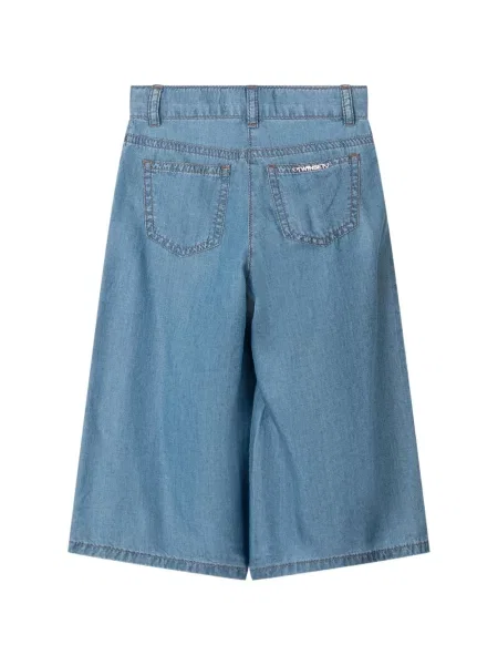 Szerokie jeansy dziecięce Twinset niebieskie
