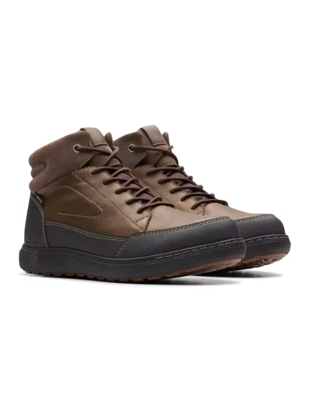 Botki Clarks skórzane brązowe