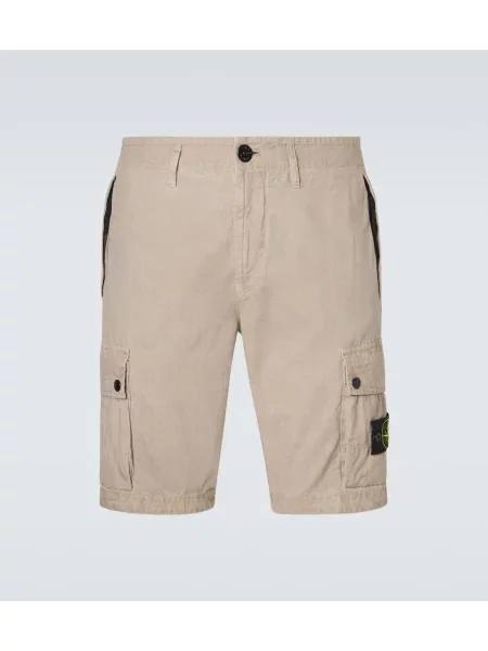 Plátěné kraťasy Stone Island s kamínky béžové