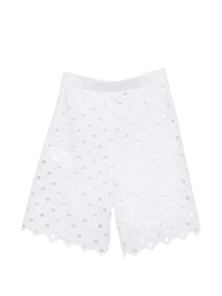 Pantaloni scurți Max Mara cu broderie alb