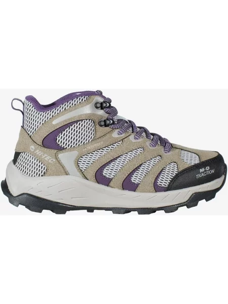 Buty trekkingowe Hi-Tec Trail Sender Mid Waterproof fioletowy 36 beżowy