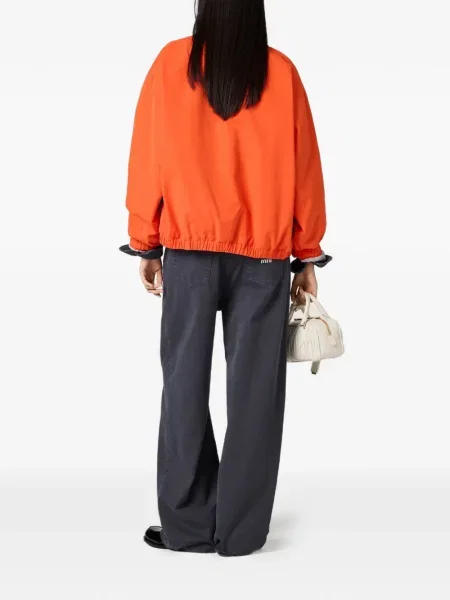 Blugi Miu Miu cu broderie gri