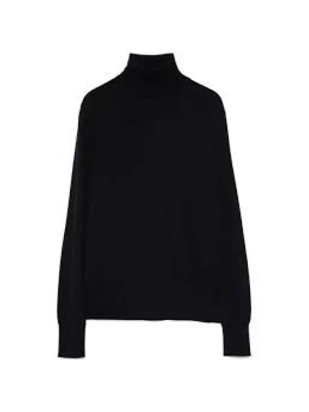Sweter z golfem Forte Forte wełniany czarny