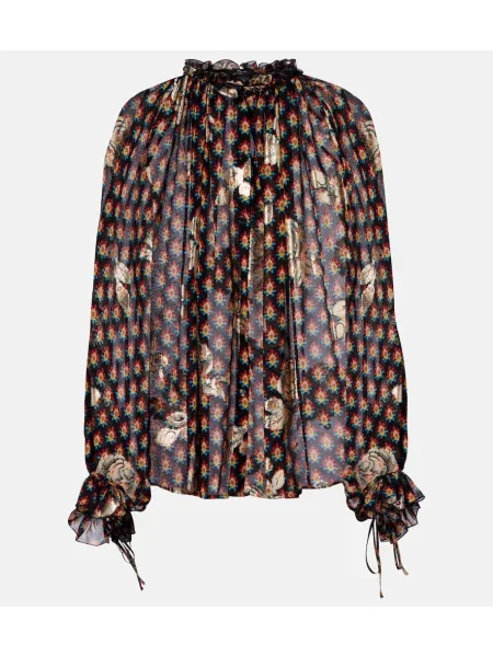 Top Etro de mătase negru