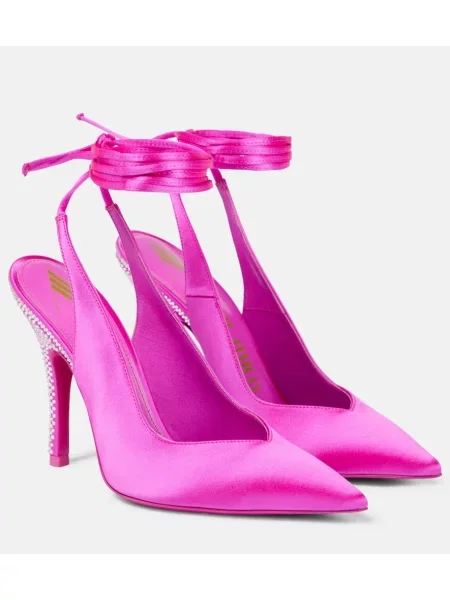 Pantofi cu toc The Attico din satin roz