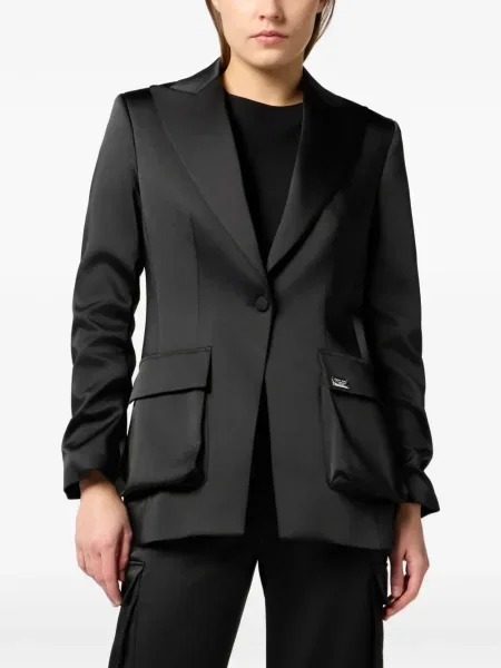 Sacou Philipp Plein din satin negru