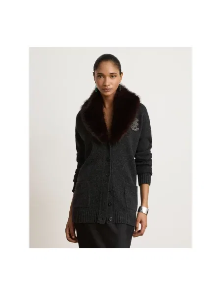 Sweter Ralph Lauren z kaszmiru szary