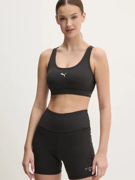 Спортен сутиен Puma Cloudspun с изчистен дизайн черно