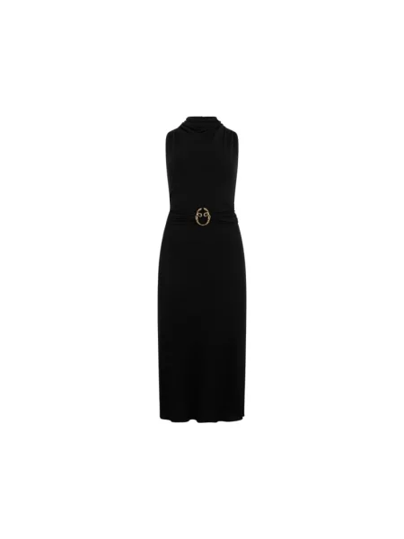 Sukienka midi Roberto Cavalli w wężowy wzór czarna