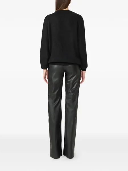 Pantaloni Costarellos din piele negru