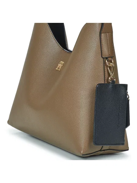 Kabelka Tommy Hilfiger Th Icon Shoulder Bag Taupe Universal hnědá