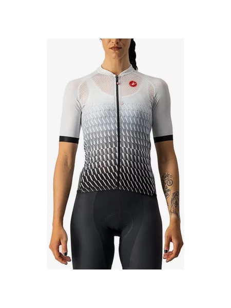 Koszulka z krótkim rękawem Castelli Climber's Rosso Corsa srebrna czarna L biała